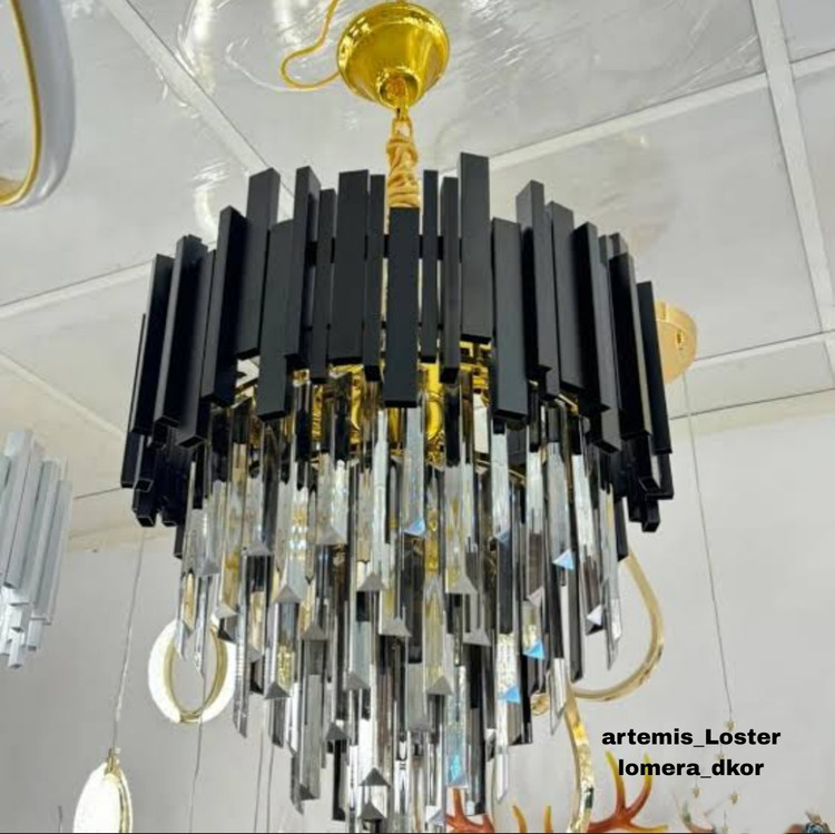 لوستر کریستالی فلزی c590