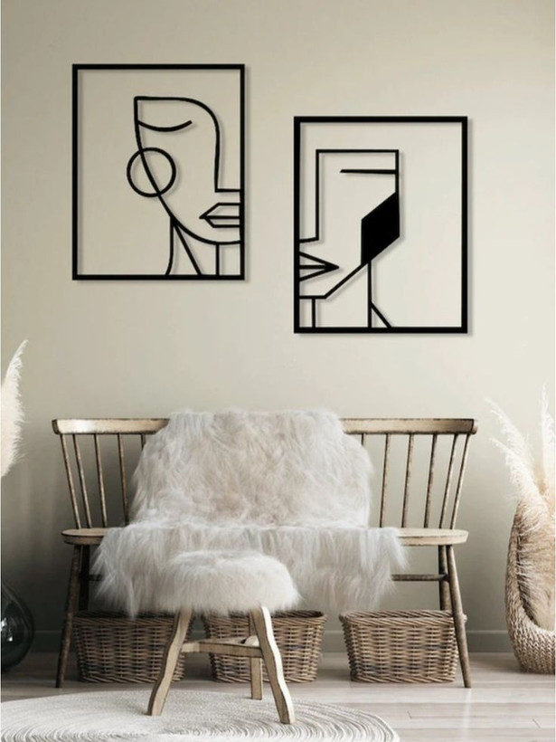 تابلو دیواری فلزی مدرن چهره t606
